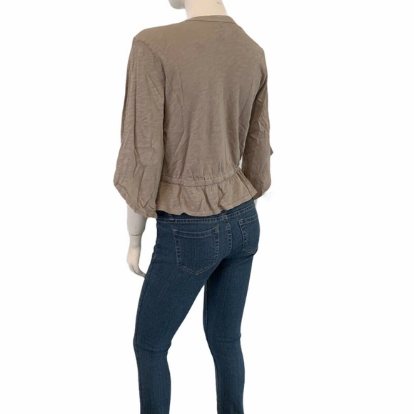 New M By Wilt 3/4 Flared Sleeves Gray Blouse XS Top Classic Shirt cotton size 2 - Picture 9 of 10